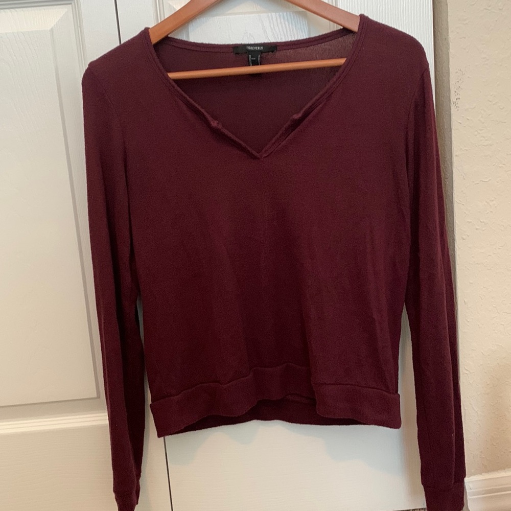 Womens Soft Long Sleeve- Maroon